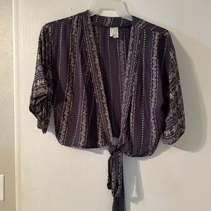 Blue crop top kimono small